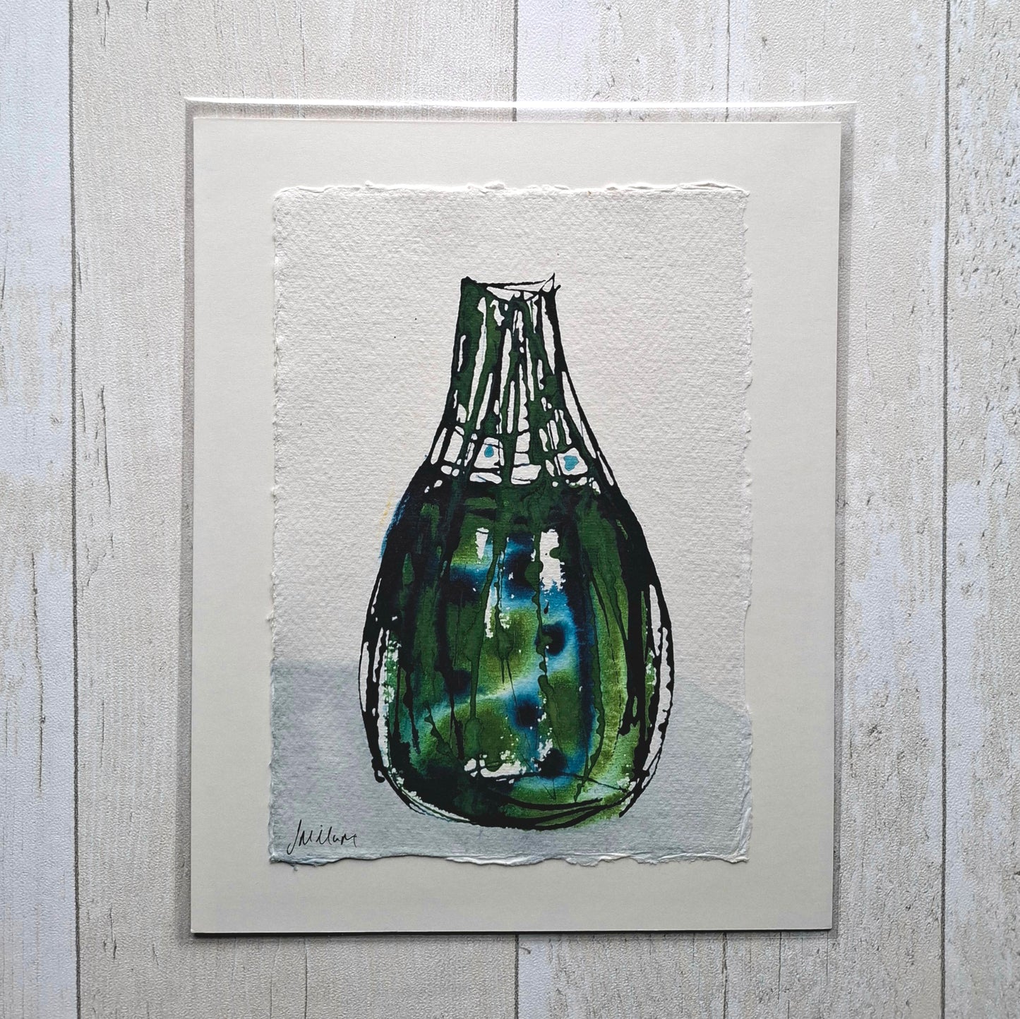 Original Ink Study - The Green and Blue Vase