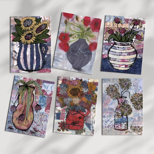 My Mother's Vases Greeting Cards Set of 6 - From Bud to Fade