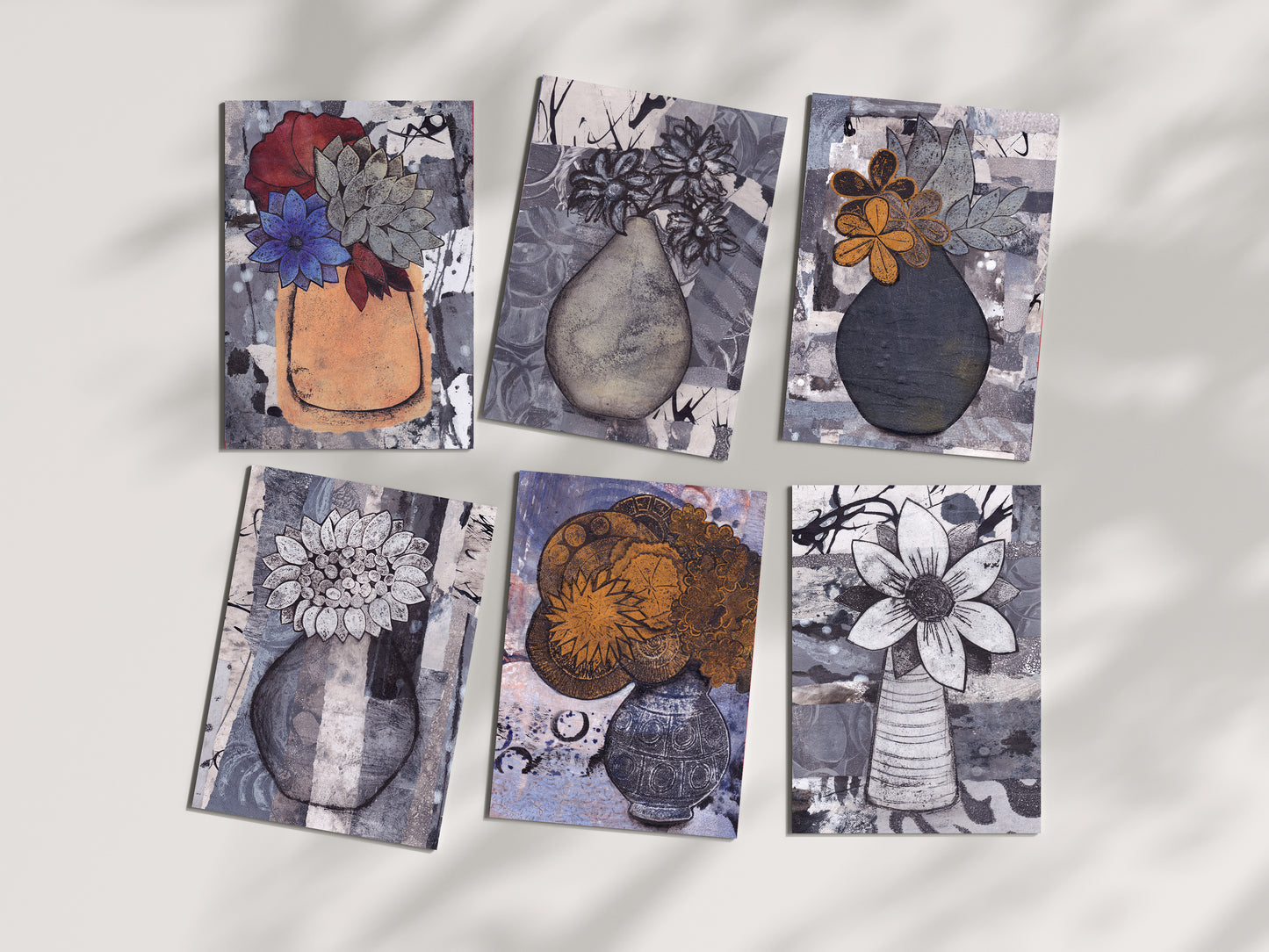 A6 Greeting Card - My Mother's Vases Collection - The Greys